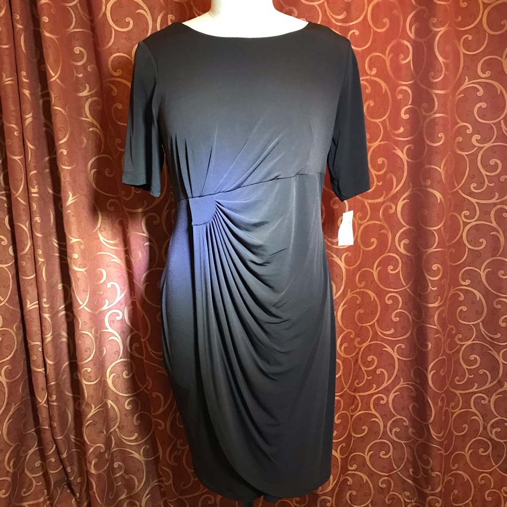 Dress Barn Brown Ruched Midi Dress